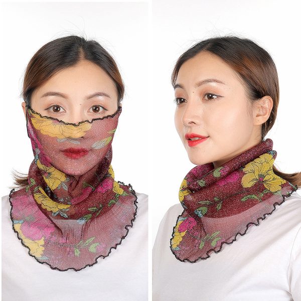 Summer Thin Hanging Ear Multifunctional Gauze Scarf - Image 2