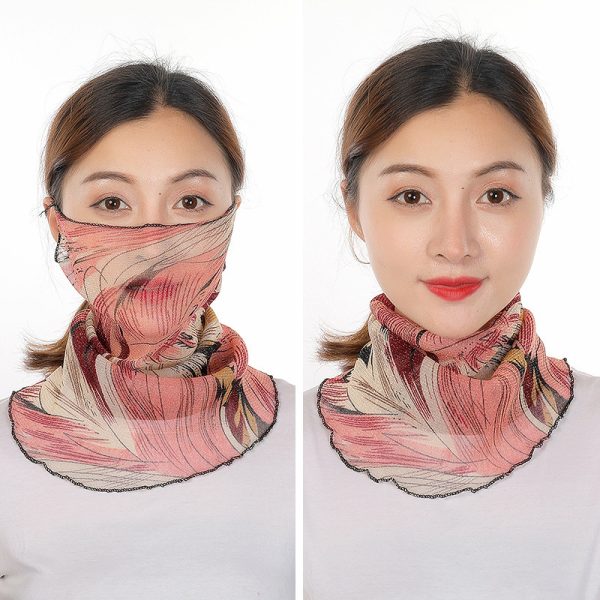 Summer Thin Hanging Ear Multifunctional Gauze Scarf - Image 4