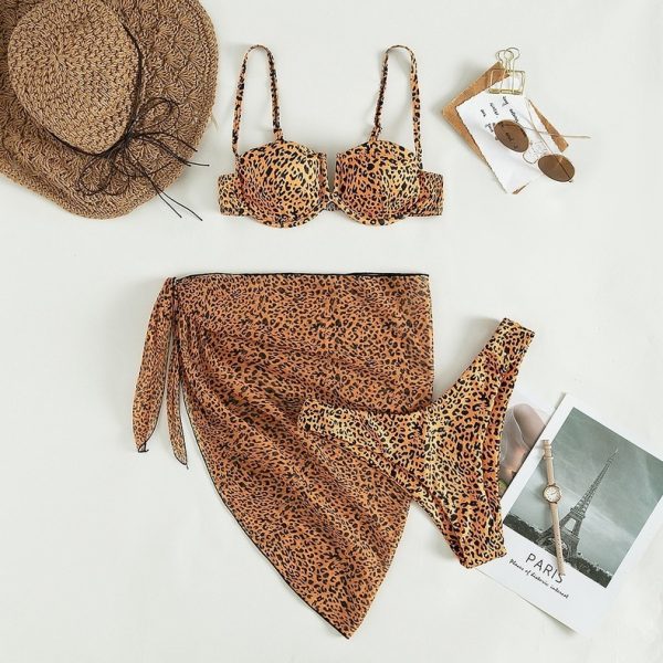 Three-piece Floral Bikini Beach Dress - Image 9