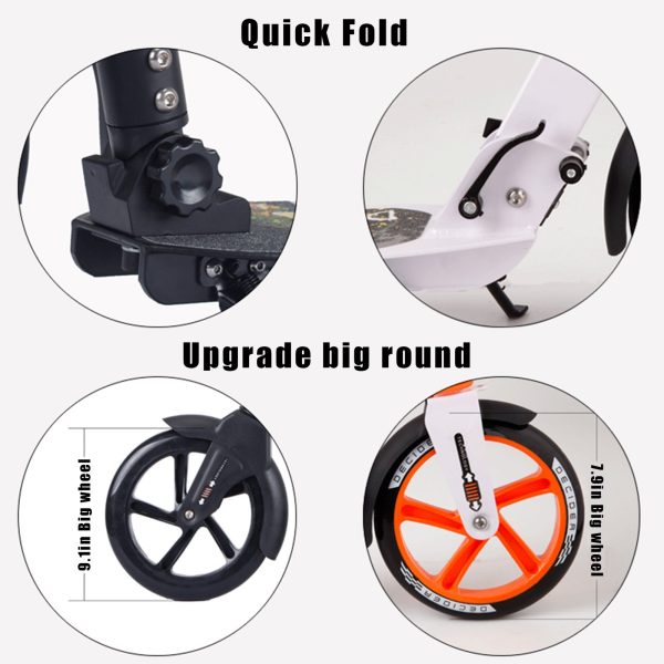 Youth Adult Scooter Pedal Push Scooter Large 20cm Wheel Foldable Adjustment - Image 7