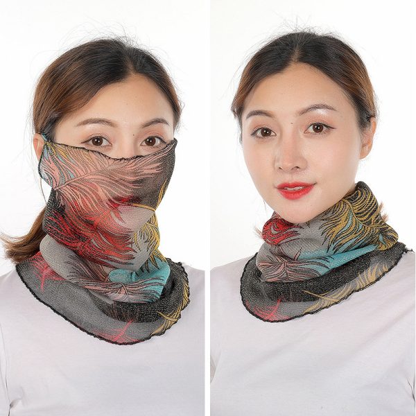 Summer Thin Hanging Ear Multifunctional Gauze Scarf - Image 3