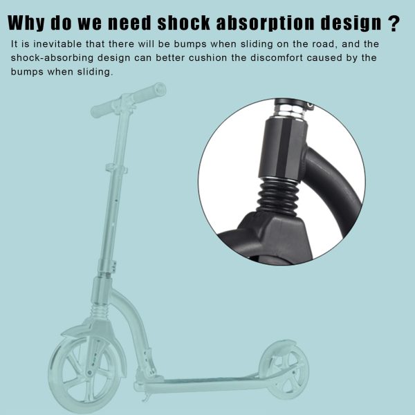 Youth Adult Scooter Pedal Push Scooter Large 20cm Wheel Foldable Adjustment - Image 8