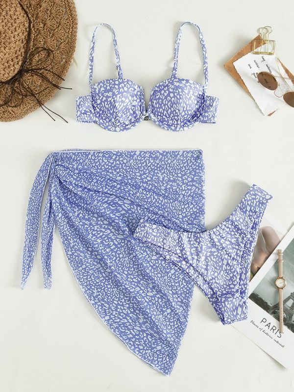 Three-piece Floral Bikini Beach Dress - Image 8