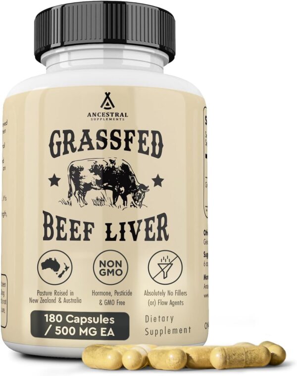 Ancestral Supplements Grass Fed Beef Liver 180 Capsules