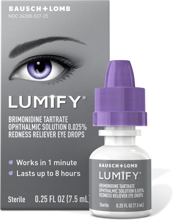 LUMIFY Redness Reliever Eye Drops, For Whiter & Brighter Looking Eyes, 0.25 Fl Oz (7.5 mL)