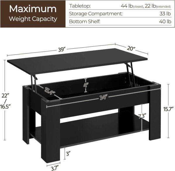 Yaheetech Wooden Coffee Table - Image 2